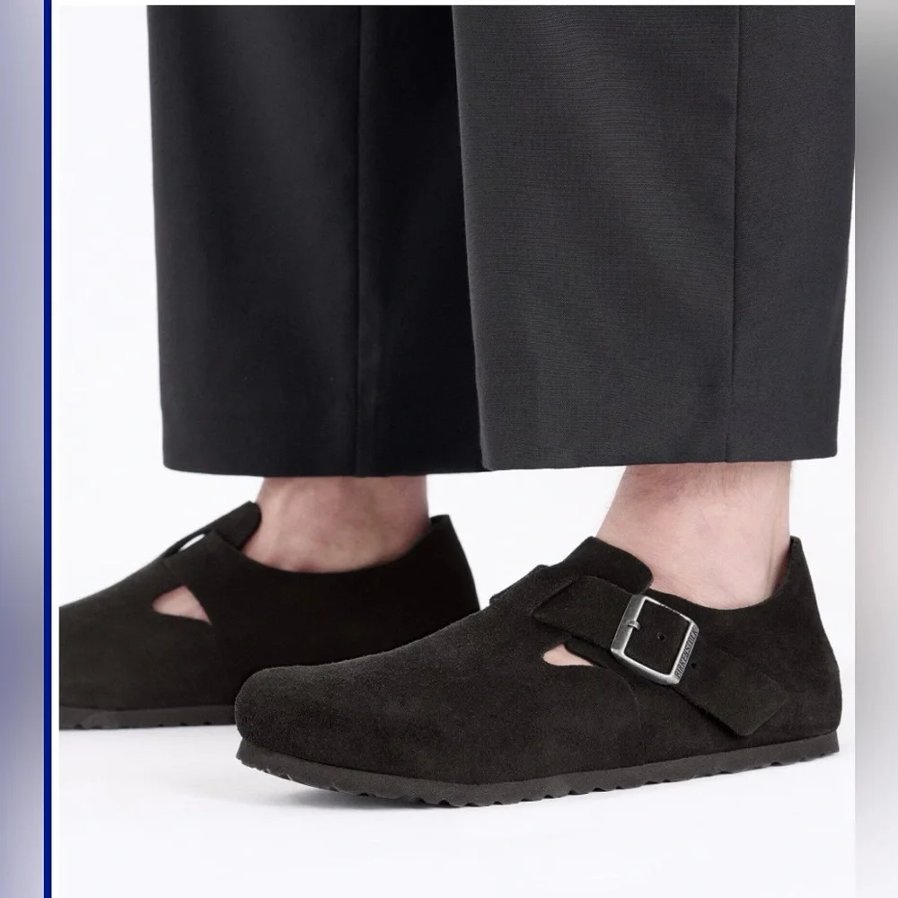Birkenstock London Black Suede / leather Buckle shoes size 7-7.5 - Picture 9 of 10